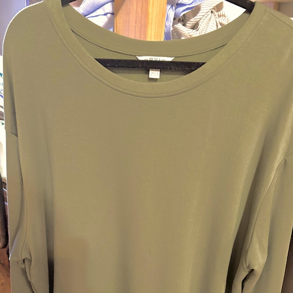 LADIES L/S GREEN SHIRT XXL